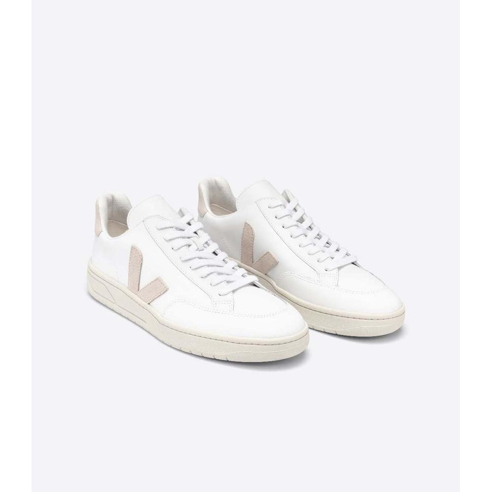 Veja V-12 LEATHER Sneakers Heren White/Pink | NL 342OKI